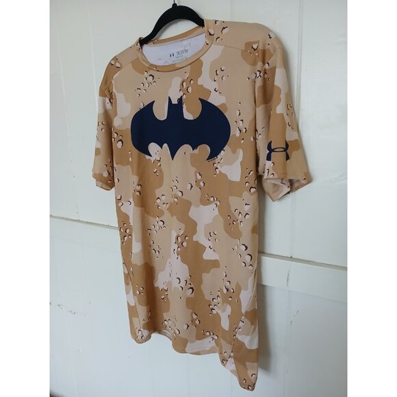 Batman × Under Armour Mens Shirt Heatgear Compression Chocolate Chip Camo 2XL - Picture 5 of 11